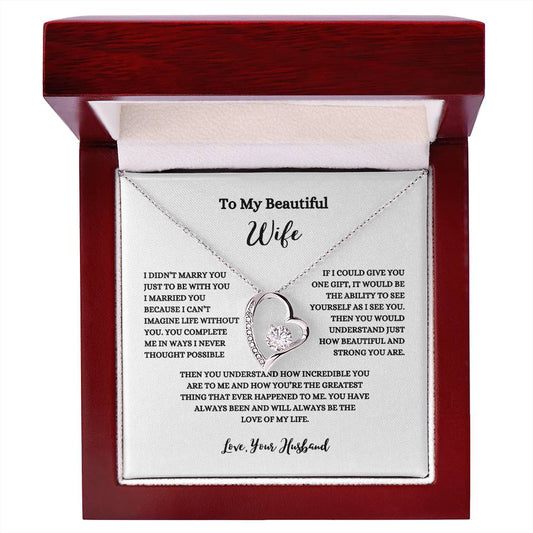 Gift for Wife – “You Complete Me in Ways I Never Thought Possible” Forever Love Necklace