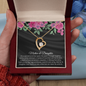 Gift for Daughter "Mother & Daughter, Their Hearts as One" Forever Love Necklace