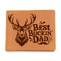 Gift for Dad – “Best Buckin' Dad” Graphic Leather Wallet