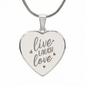 Gift for Her – “Live, Laugh, Love” Engraved Heart Necklace