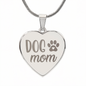 Gift for Her – “Dog Mom” Engraved Heart Necklace