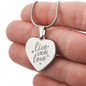 Gift for Her – “Live, Laugh, Love” Engraved Heart Necklace