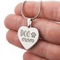 Gift for Her – “Dog Mom” Engraved Heart Necklace