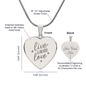 Gift for Her – “Live, Laugh, Love” Engraved Heart Necklace