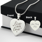 Gift for Her – “Live, Laugh, Love” Engraved Heart Necklace