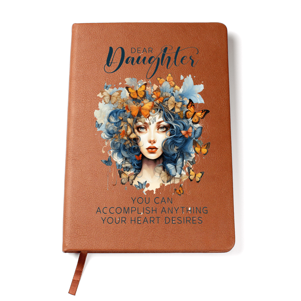 Gift for Daughter – “You Can Accomplish Anything” Graphic Leather Journal