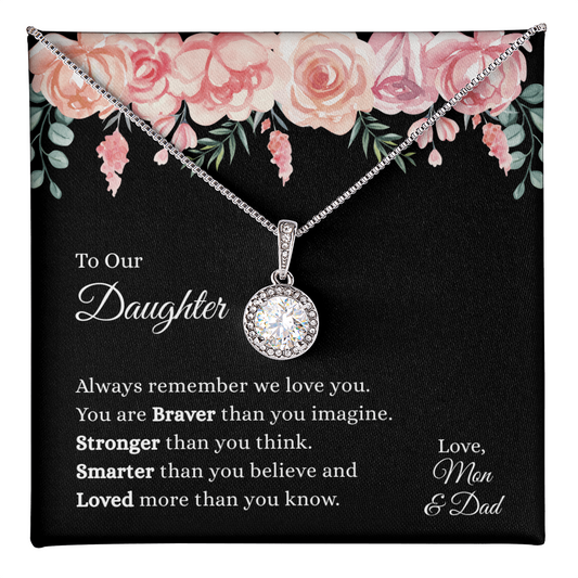 Gift for Daugnter "We Love You, Mom and Dad" Eternal Hope Necklace