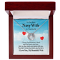 Gift for Wife – “Best Navy Wife in the World” Lucky In Love Necklace