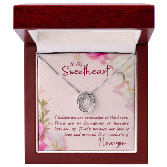 Gift for Sweetheart – “Connected at the Heart” Lucky In Love Necklace