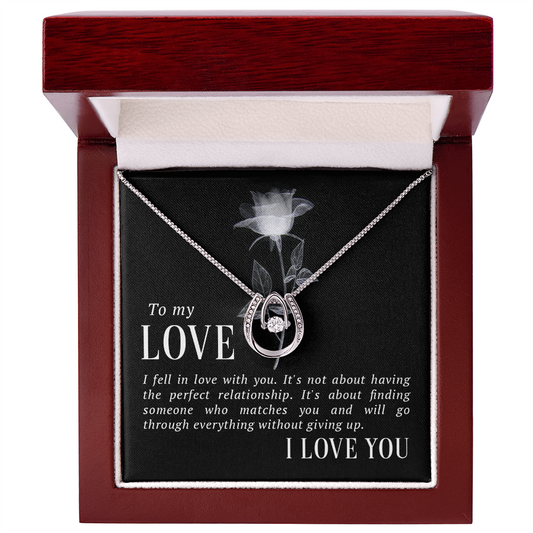 Gift for Girlfriend – “I Fell In Love With You” Lucky In Love Necklace