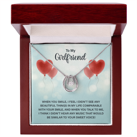 Gift for Girlfriend – “Your Smile, Your Sweet Voice” Lucky In Love Necklace