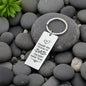 “Thank You for Being the Dad You Didn't Have to Be” Engraved Rectangle Keychain - Gift for Father-in-Law
