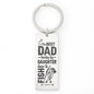 “The Best Dad Teaches His Daughter How to Fish” Engraved Rectangle Keychain  - Gift for Dad