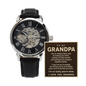 To My Grandpa – I'm So Lucky You're Mine Openwork Automatic Watch