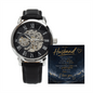 To My Husband “My Home, My Team, My Forever” Openwork Automatic Watch