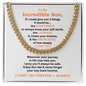 Gift for Son W "To my Incredible Son..." Cuban Link Chain Necklace