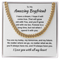 Gift for Boyfriend W "I have a dream I hope it will come true..." Cuban Link Chain Necklace