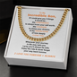 Gift for Son W "To my Incredible Son..." Cuban Link Chain Necklace