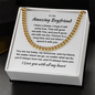 Gift for Boyfriend W "I have a dream I hope it will come true..." Cuban Link Chain Necklace