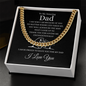 Gift for Dad "To My Amazing  Dad, I am so proud to have you for my dad...." Cuban Link Chain Necklace