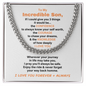 Gift for Son W "To my Incredible Son..." Cuban Link Chain Necklace