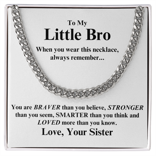 *Creative Fashion Stainless Steel Chain Necklace - Stylish Gift for Little Brother with Gift Box and Message Card for Birthdays, Holidays, and Special Occasions