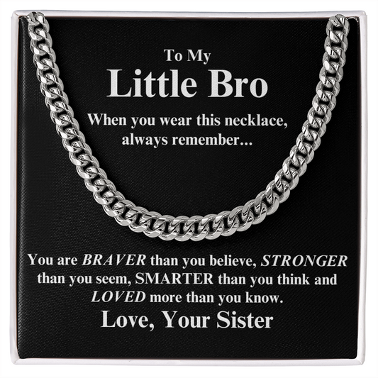 *Creative Fashion Stainless Steel Chain Necklace - Stylish Gift for Little Brother with Gift Box and Message Card for Birthdays, Holidays, and Special Occasions