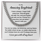Gift for Boyfriend W "I have a dream I hope it will come true..." Cuban Link Chain Necklace
