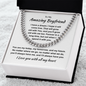 Gift for Boyfriend W "I have a dream I hope it will come true..." Cuban Link Chain Necklace
