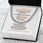 Gift for Son W "To my Incredible Son..." Cuban Link Chain Necklace