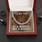 Gift for Son – “Be a Warrior, Not a Worrier” Cuban Link Chain