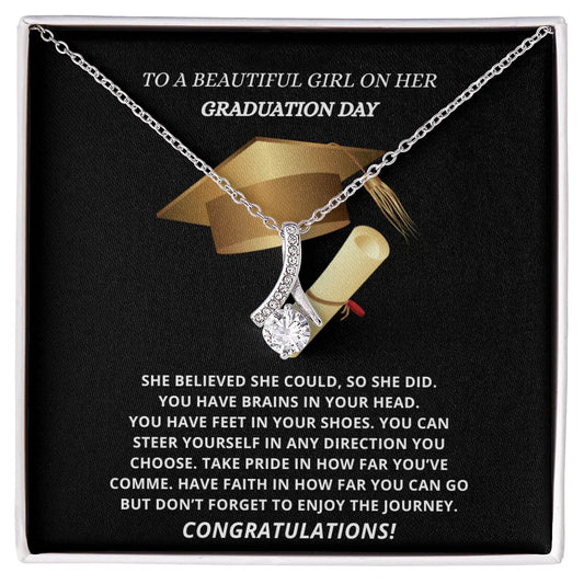 Gift for Daughter "To a beautiful Girl on her Graduation Day..." Alluring Beauty Necklace - Someone Said Gift