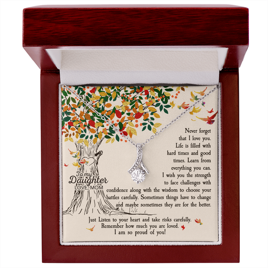 Gift for Daughter (from Mom) – “I'm So Proud of You” Alluring Beauty Necklace