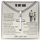 Gif for Dad "For All the Times That I Forgot to Thank You" Engraved Artisan Cross Necklace