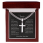 Gift for Dad "I Know It Wasn't Easy Raising a Man Like Me…" Engraved Artisan Cross Necklace