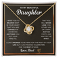 Gift for Daughter (from Dad) – “Aim for the Skies” Love Knot Necklace