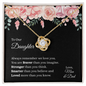 Gift for Daughter "We Love You, Mom and Dad" Love Knot Necklace