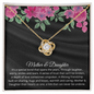 Gift for Daughter "Mother & Daughter, Their Hearts as One" Love Knot Necklace