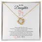 Gift for Daughter "Never Forget That I Love You" Love Knot Necklace