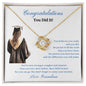 Gift for Granddaughter "To a beautiful Girl on her Graduation Day..." Love Knot Necklace