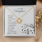 Gift for Daughter – “Strength Comes From Overcoming” Love Knot Necklace