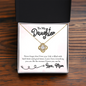 Gift for Daughter (from Mom) – “Be the Woman I Know You Can Be” Love Knot Necklace