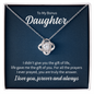 Gift for Daughter‑in‑Law (from Mom) – “Life Gave Me the Gift of You” Love Knot Necklace