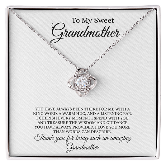 Gift for Grandmother "Thank you for being such an amazing Grandmother..." Love Knot Necklace