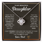 Gift for Daughter (from Dad) – “Aim for the Skies” Love Knot Necklace