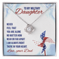 Gift for Daughter (from Dad) – “I'm Always in Your Heart” Love Knot Necklace