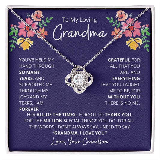 Gift for Grandmother "For the million special things you do..." Love Knot Necklace