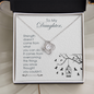 Gift for Daughter – “Strength Comes From Overcoming” Love Knot Necklace