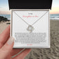 Gift for Daughter‑in‑Law (from Mom) – “You Are the Answer to Every Prayer” Love Knot Necklace