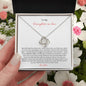 Gift for Daughter‑in‑Law (from Mom) – “You Are the Answer to Every Prayer” Love Knot Necklace